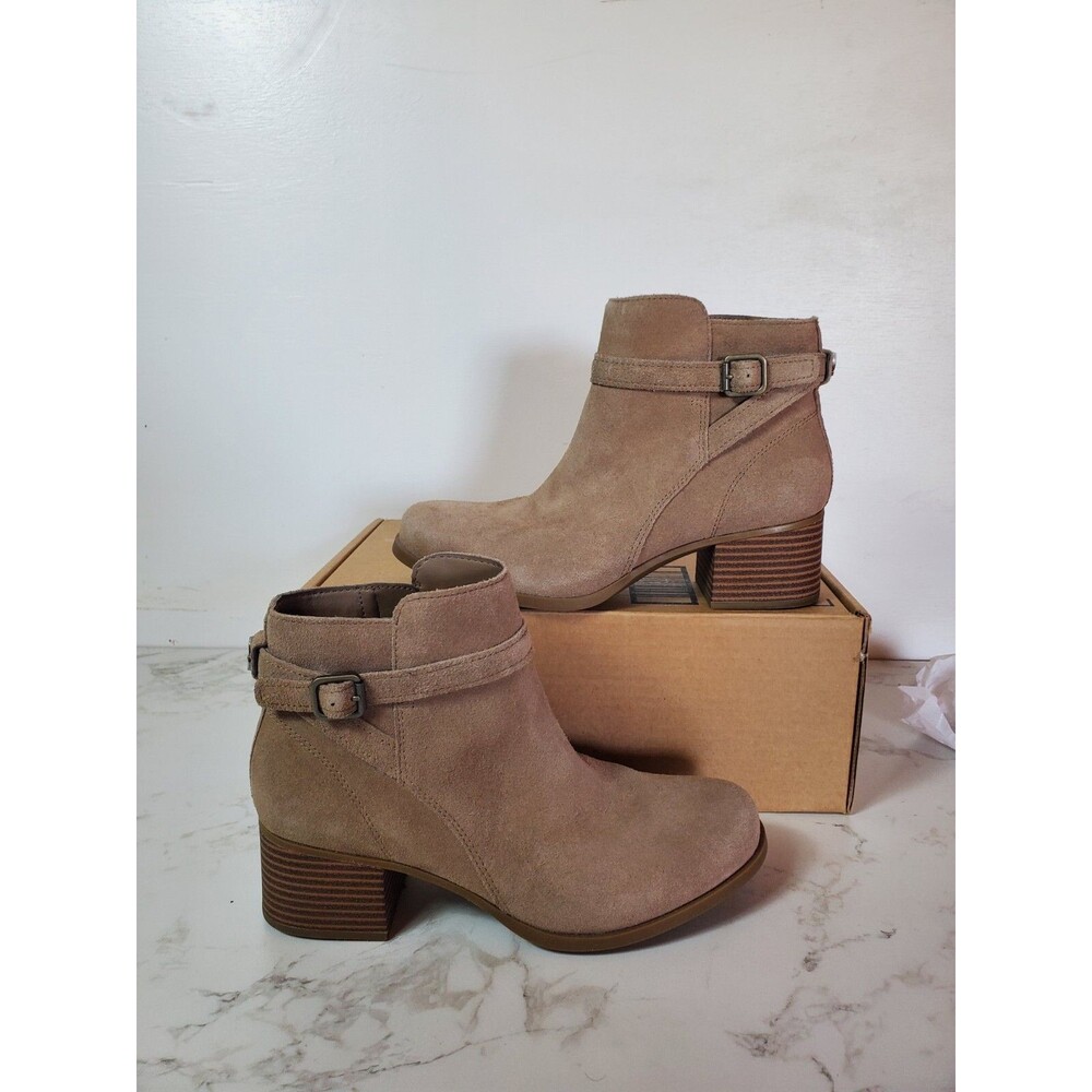 Koolaburra by Ugg Erena Women 8 Suede Moto Boots Beige 1114737 Ortholite insole